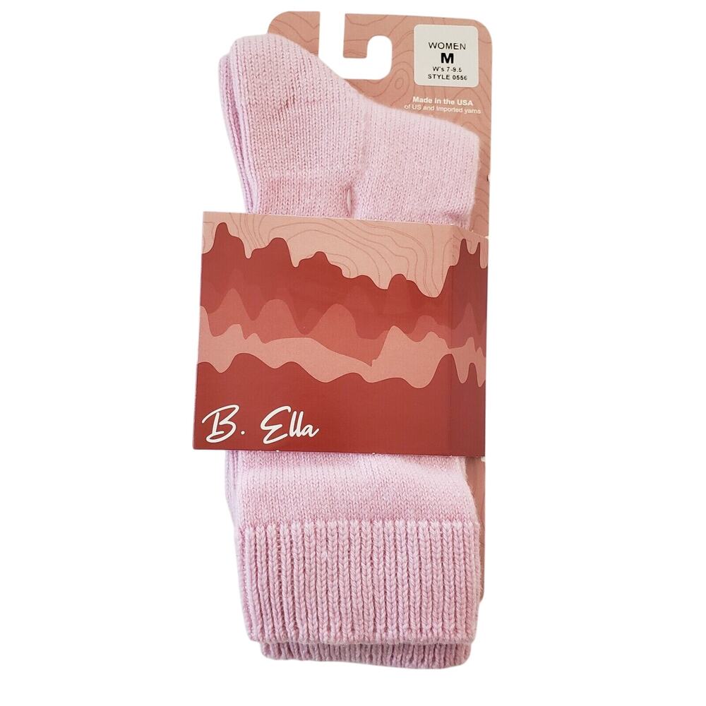 B.Ella 82% Cashmere Crew Socks Dawn‎ Pink Luxury RORY Dress Sz 7-9.5 M Cozy Warm